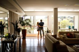 Couple Enjoying Efficient Hvac Unit